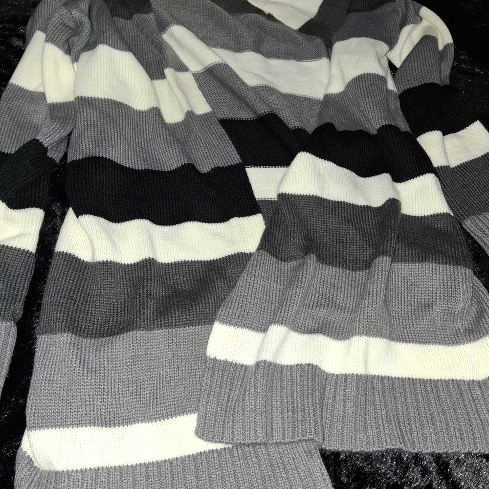 Striped Gray and Black Sweater